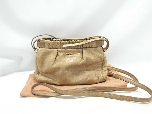 Miu Miu Clutch Beige Shoulder Bag