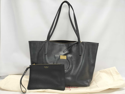 Salvatore Ferragamo Embossed Logo Tote Bag with Pouch