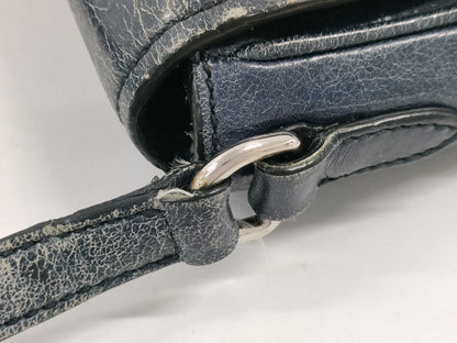 miu miu MIU MIU navy leather shoulder bag