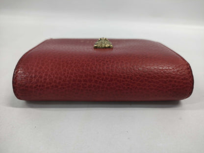 GUCCI Animalier Tiger Bifold Wallet Red