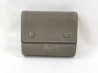 CELINE Tri-fold Wallet Greige Yellow Wallet