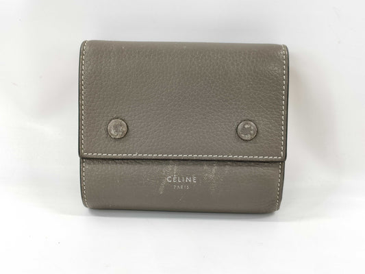 CELINE Tri-fold Wallet Greige Yellow Wallet