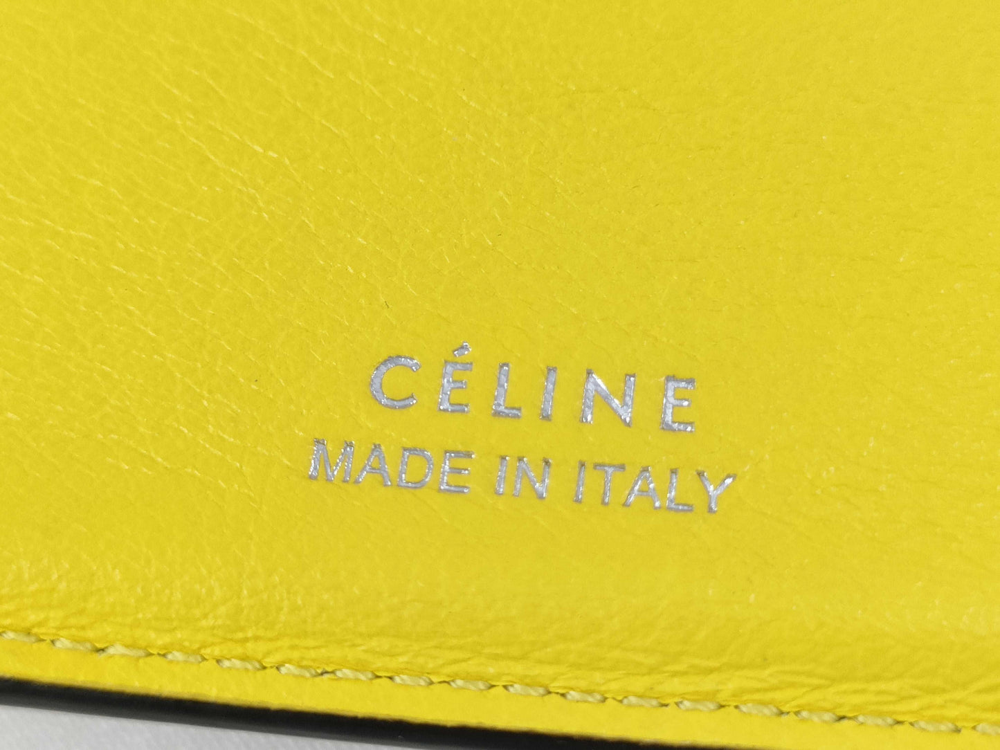 CELINE Tri-fold Wallet Greige Yellow Wallet