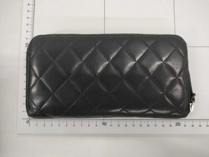 CHANEL Matelasse Round Zip Coco Long Wallet Lambskin Wallet