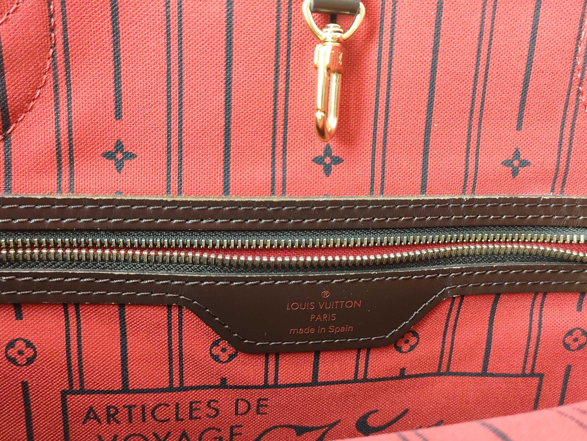 LOUIS VUITTON RFID verification failed CA4150 Damier Louis Vuitton Neverfull Damier Tote Bag