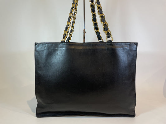 CHANEL Chain Tote Bag with Coco Mark Sticker