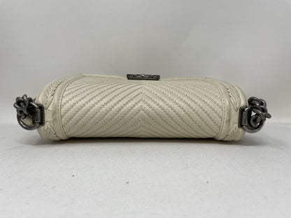 CHANEL Boy V Stitch Shoulder Bag with Seal Card
