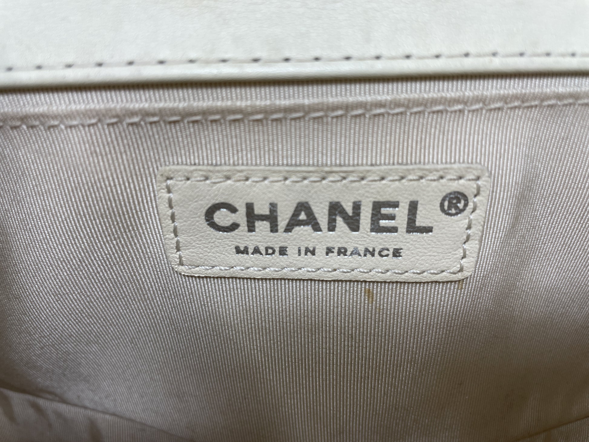 CHANEL Boy V Stitch Shoulder Bag with Seal Card