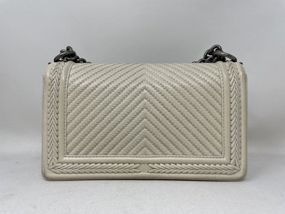 CHANEL Boy V Stitch Shoulder Bag with Seal Card