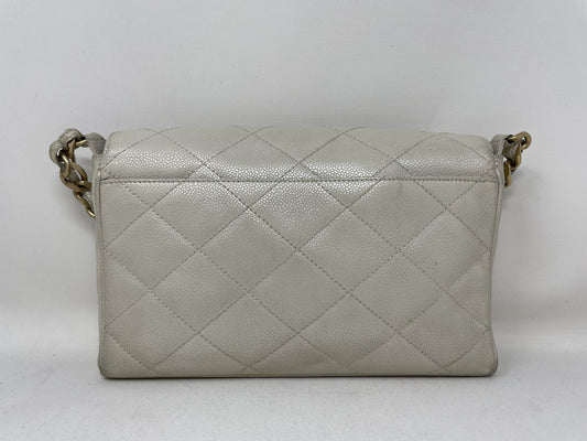 CHANEL Metallic Turn Lock Shoulder Bag with Seal