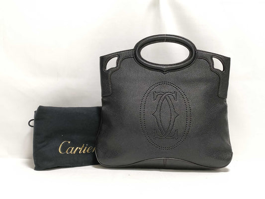 Cartier Marcello Handbag in Black Goatskin