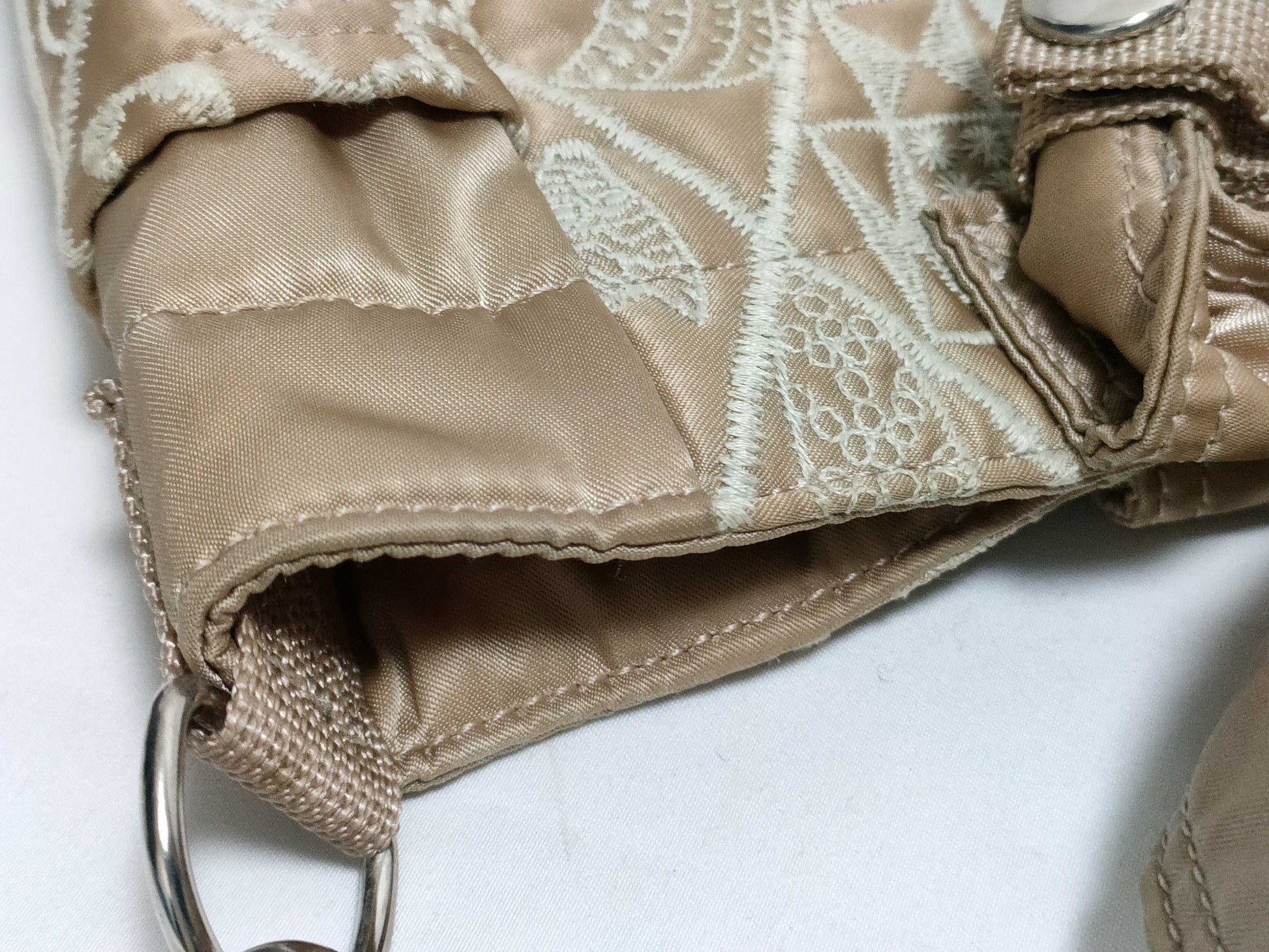 mina perhonen x PORTER Collaboration Symphony 2-Way Tote Bag, Embroidered, Nylon Bonded Fabric, Beige, Handbag