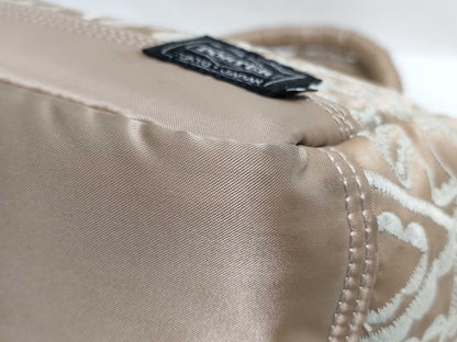 mina perhonen x PORTER Collaboration Symphony 2-Way Tote Bag, Embroidered, Nylon Bonded Fabric, Beige, Handbag