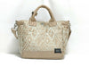 mina perhonen x PORTER Collaboration Symphony 2-Way Tote Bag, Embroidered, Nylon Bonded Fabric, Beige, Handbag