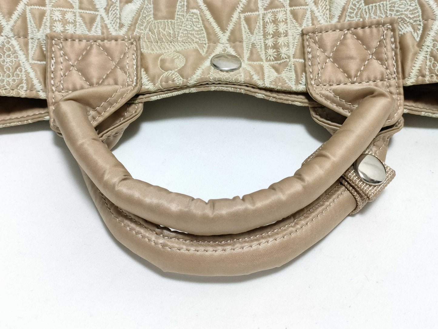 mina perhonen x PORTER Collaboration Symphony 2-Way Tote Bag, Embroidered, Nylon Bonded Fabric, Beige, Handbag