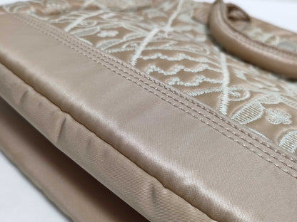 mina perhonen x PORTER Collaboration Symphony 2-Way Tote Bag, Embroidered, Nylon Bonded Fabric, Beige, Handbag