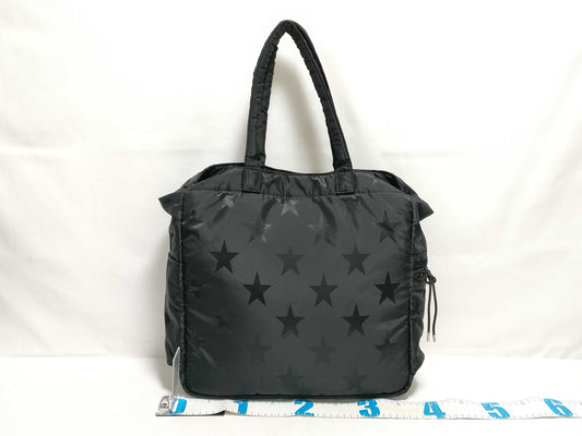 PORTER PORTER Flag 2-Way Tote Bag Star Pattern Nylon Jacquard Black Tote Bag
