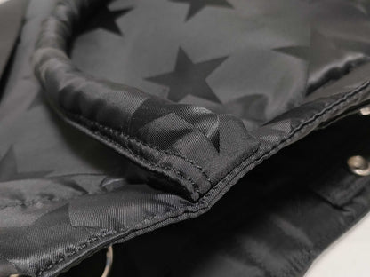 PORTER PORTER Flag 2-Way Tote Bag Star Pattern Nylon Jacquard Black Tote Bag