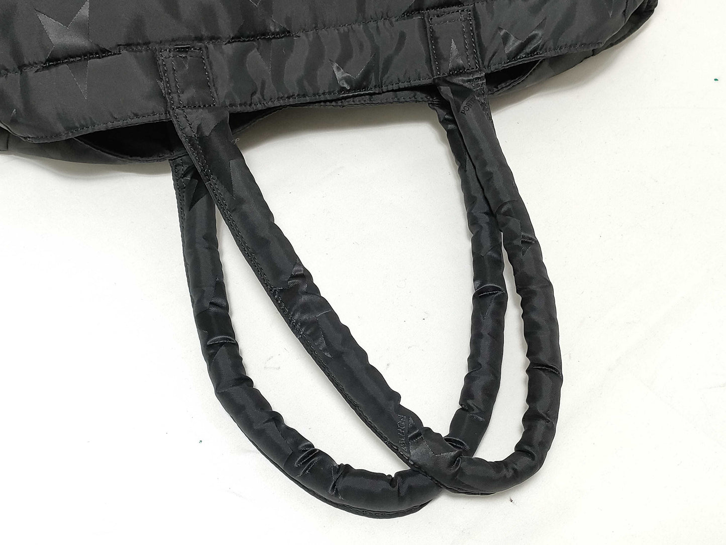 PORTER PORTER Flag 2-Way Tote Bag Star Pattern Nylon Jacquard Black Tote Bag
