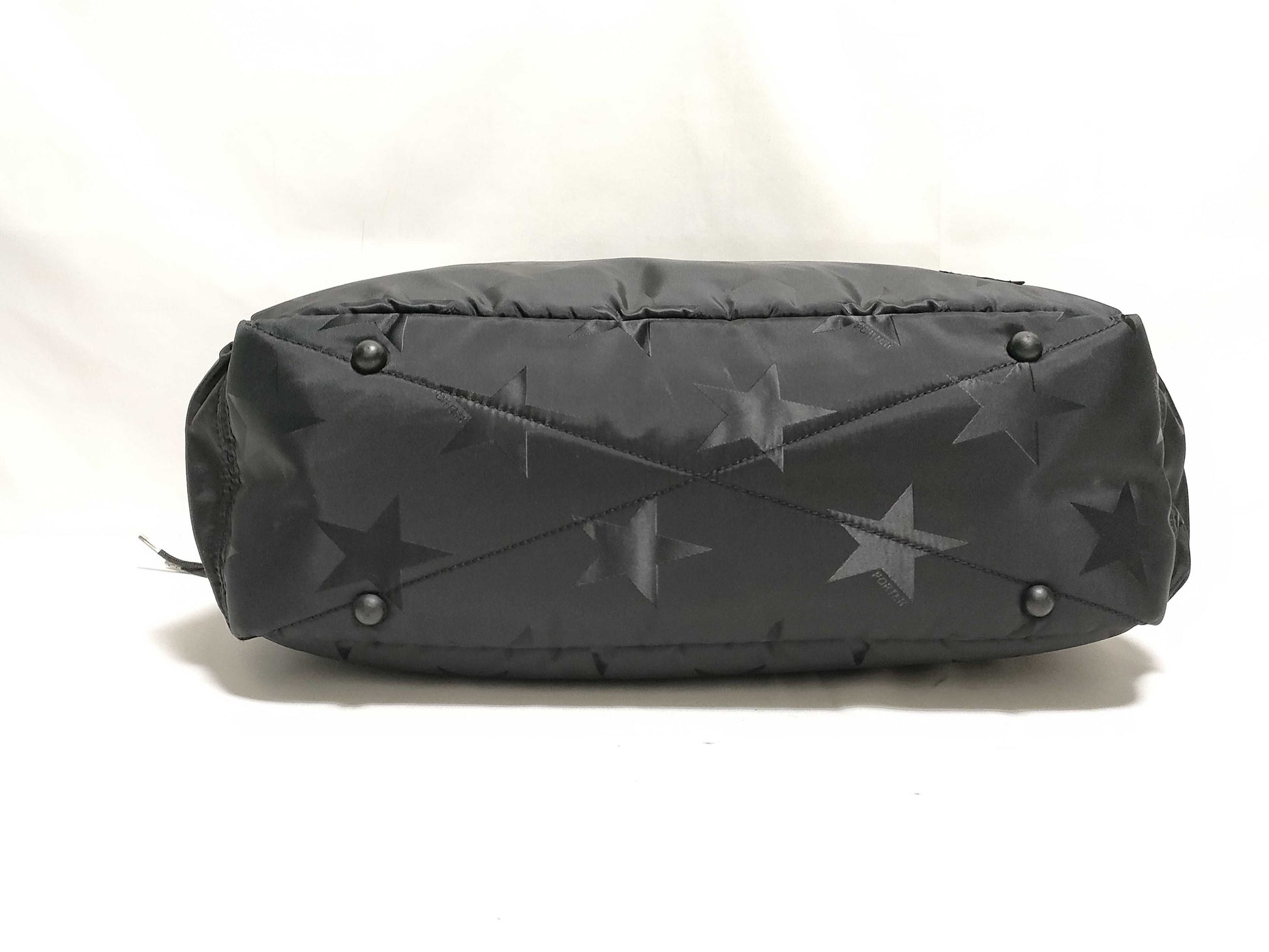 PORTER PORTER Flag 2-Way Tote Bag Star Pattern Nylon Jacquard Black Tote Bag