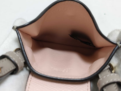 FENDI 7AS188 FF Diamond Phone Pouch Calfskin Leather Gray/Pink Shoulder Bag
