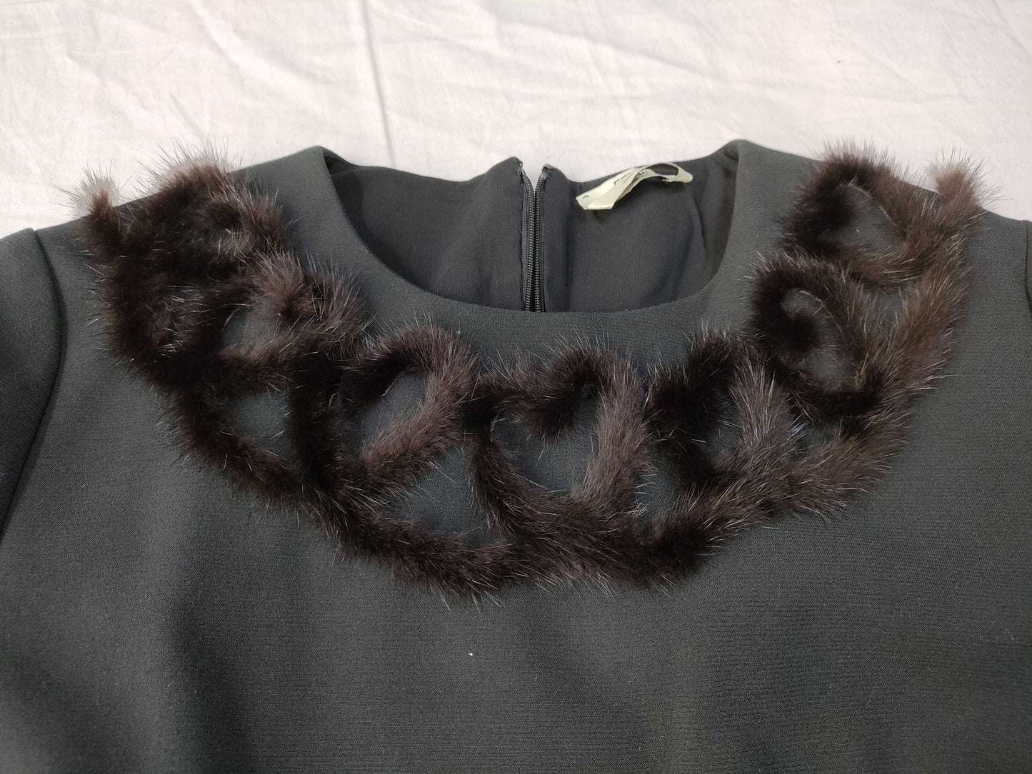 FENDI FENDI Dress Mink Heart Black Dress