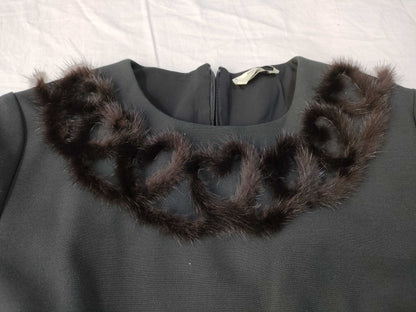 FENDI FENDI Dress Mink Heart Black Dress