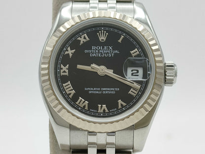 ROLEX Datejust 179174 D382925 Black Dial Women's Watch