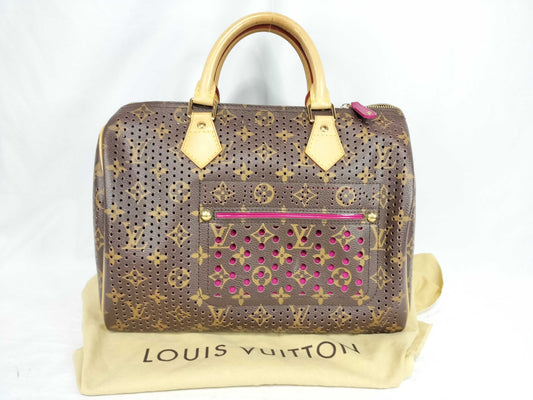 LOUIS VUITTON RFID Unverifiable MB0046 Monogram LVM95180 PerfoSpeedy 30 Fuchsia Handbag