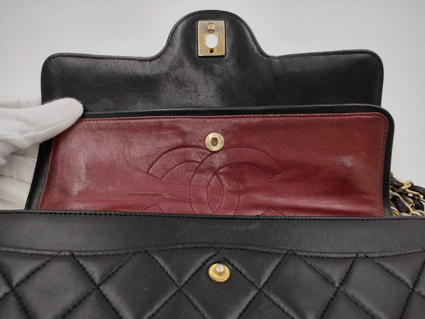 CHANEL Matelasse 23 Double Flap Lambskin Chain Shoulder Bag 