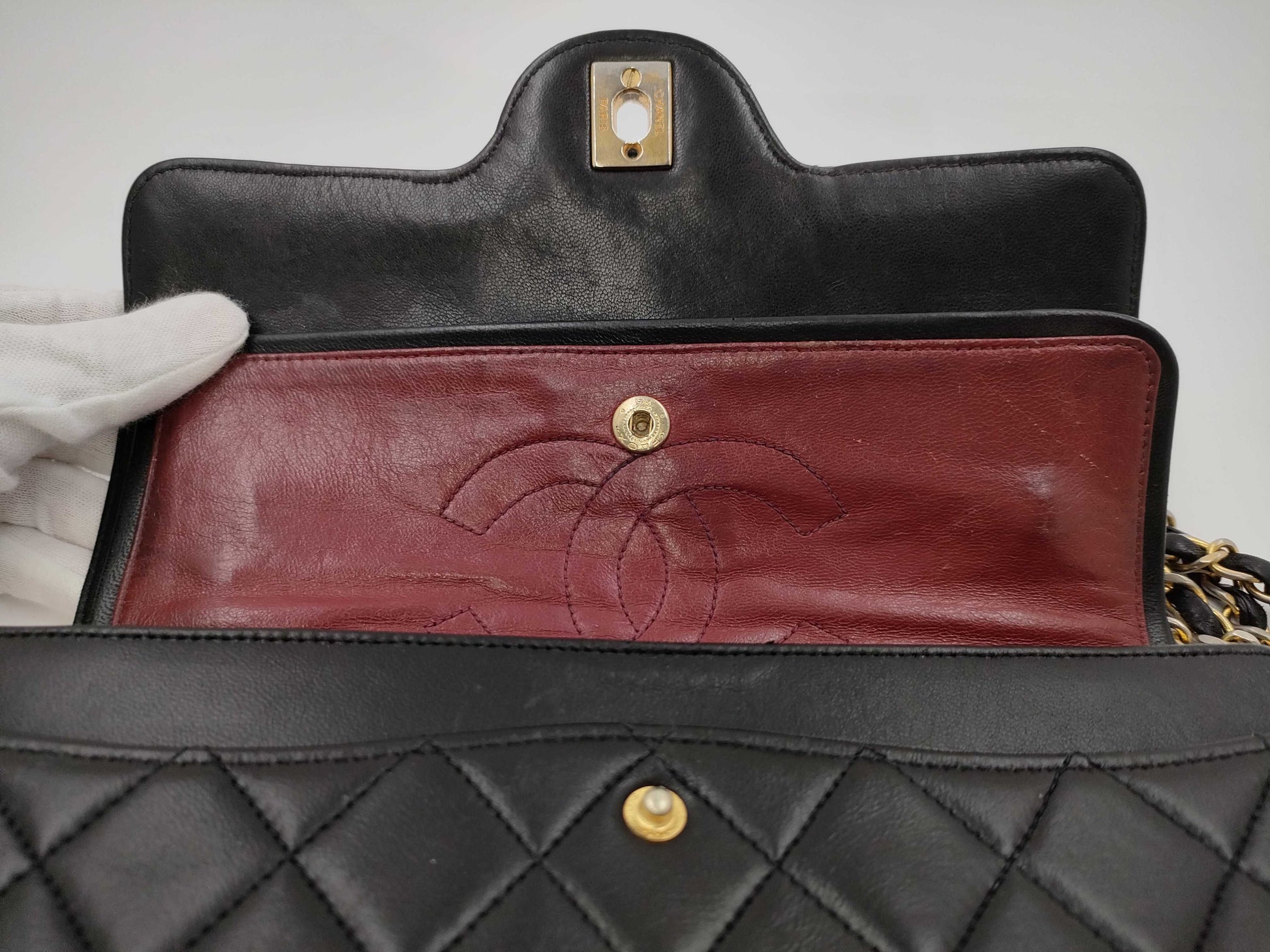 CHANEL Matelasse 23 Double Flap Lambskin Chain Shoulder Bag 