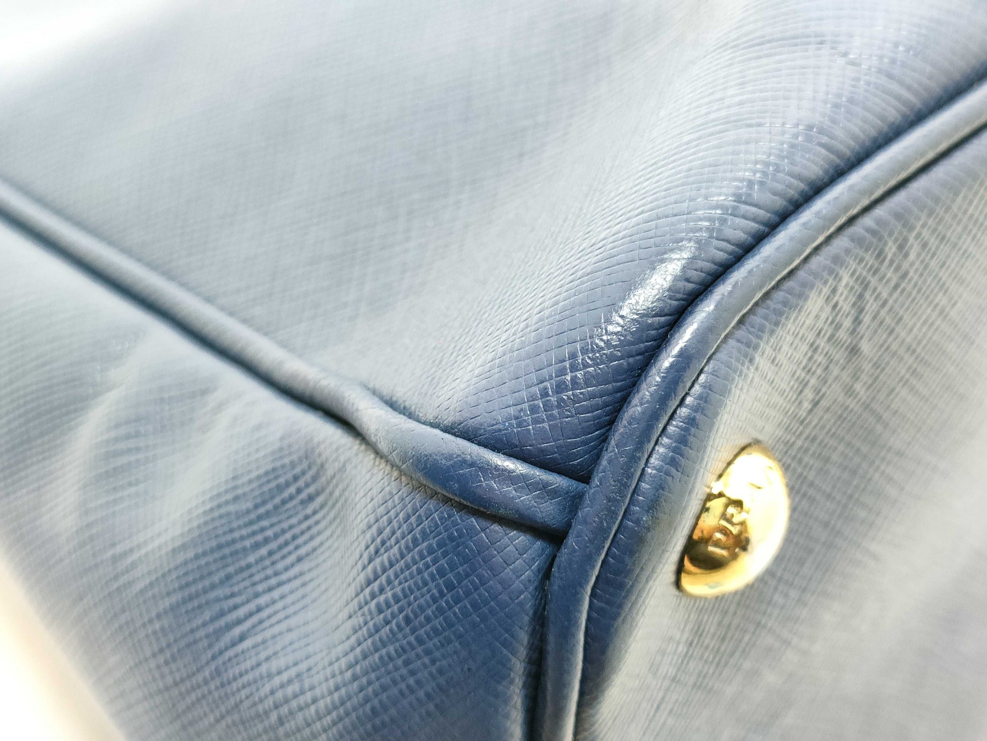 PRADA Prada 2-way bag, blue Saffiano leather tote bag