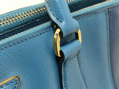PRADA Prada 2-way bag, blue Saffiano leather tote bag