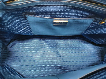 PRADA Prada 2-way bag, blue Saffiano leather tote bag