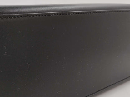 HERMES Kelly 28 Box Calf Black Handbag with A Stamp and Inner Stitching