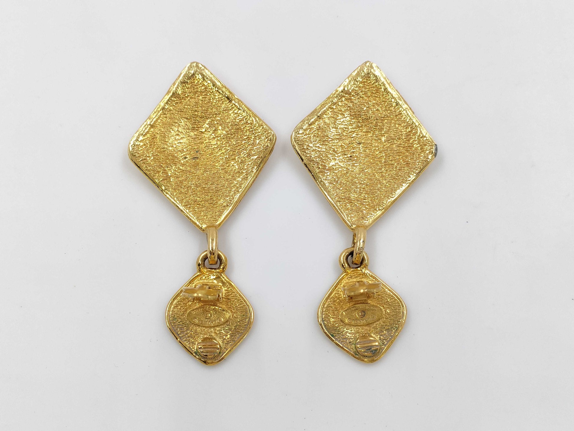 CHANEL Coco Mark Square Vintage Earrings