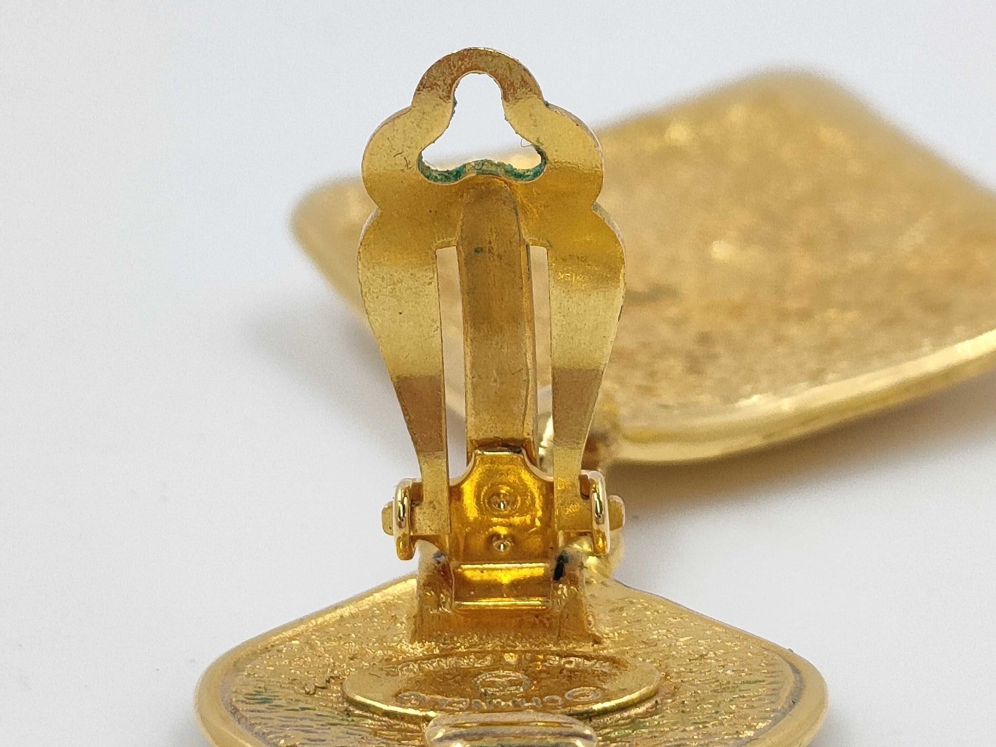 CHANEL Coco Mark Square Vintage Earrings