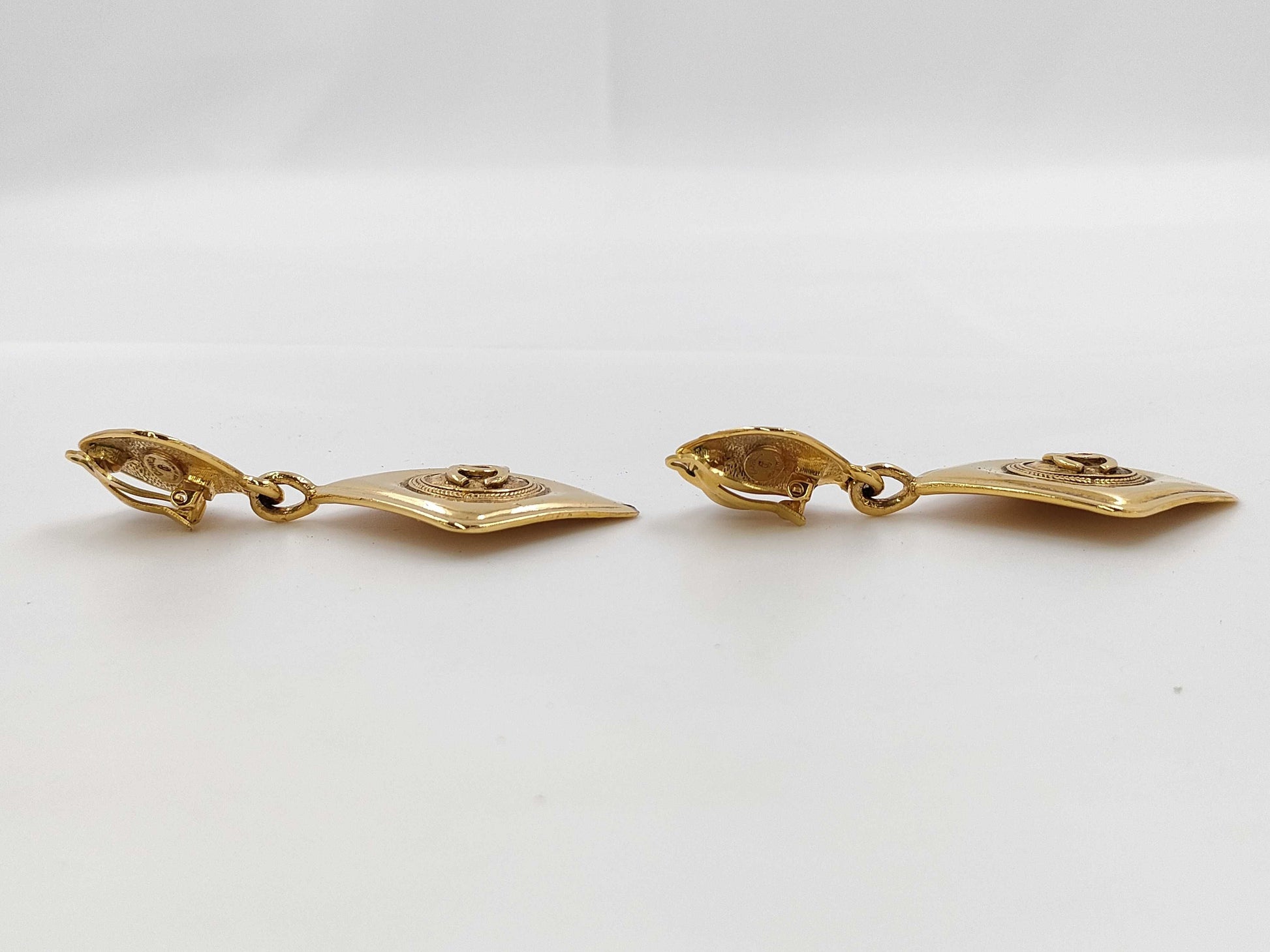 CHANEL Coco Mark Square Vintage Earrings