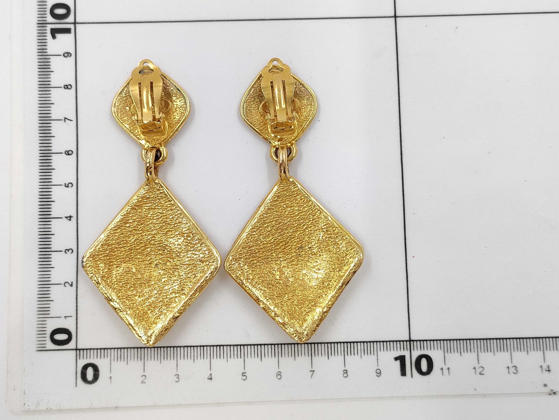 CHANEL Coco Mark Square Vintage Earrings