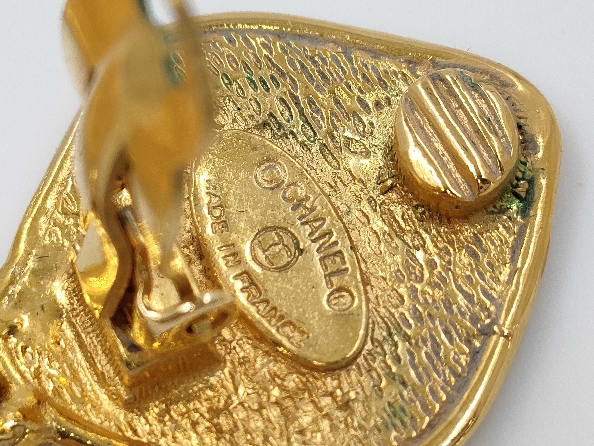 CHANEL Coco Mark Square Vintage Earrings