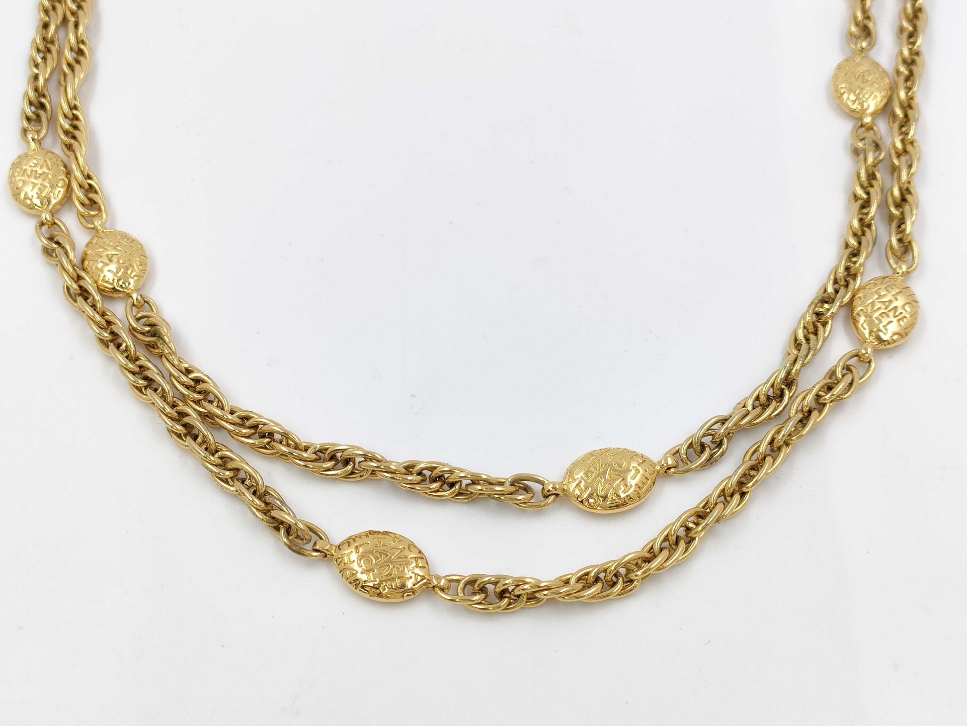 CHANEL Gold Logo Necklace