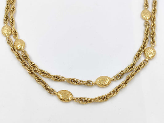 CHANEL Gold Logo Necklace
