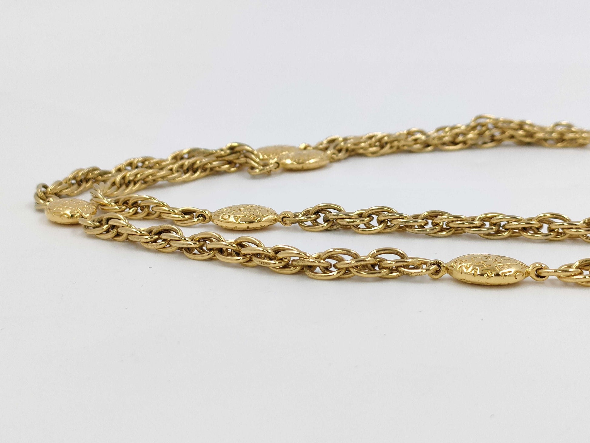 CHANEL Gold Logo Necklace