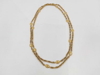 CHANEL Gold Logo Necklace