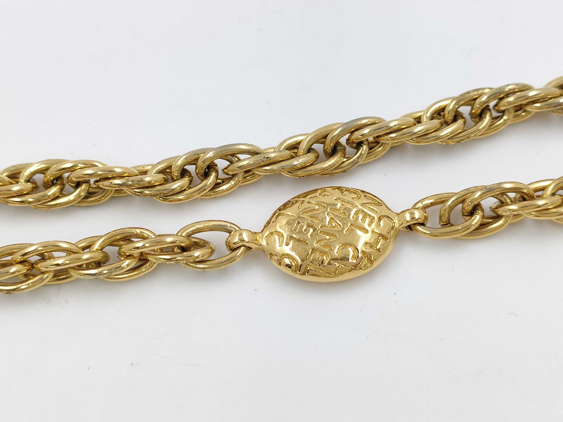 CHANEL Gold Logo Necklace