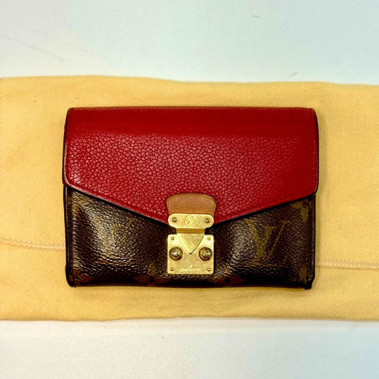 LOUIS VUITTON Monogram Portefeuille Pallas Compact Red SP2210 Wallet