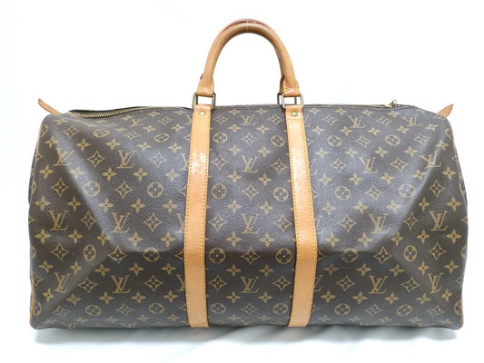 LOUIS VUITTON RFID Unverifiable Monogram LOUIS VUITTON M41424 Monogram Keepall 55 Boston Bag