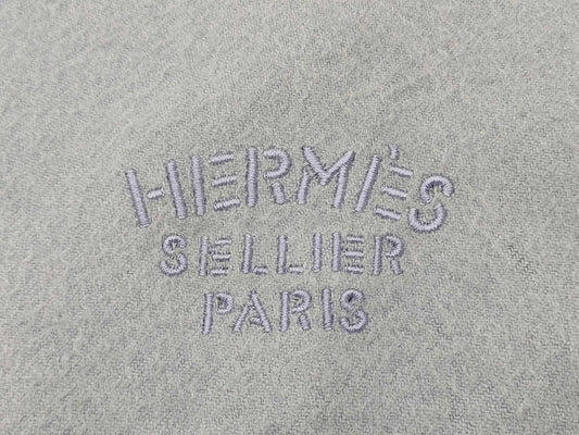 HERMES Large Cashmere Double Scarf/Blanket with Tags Other Accessories