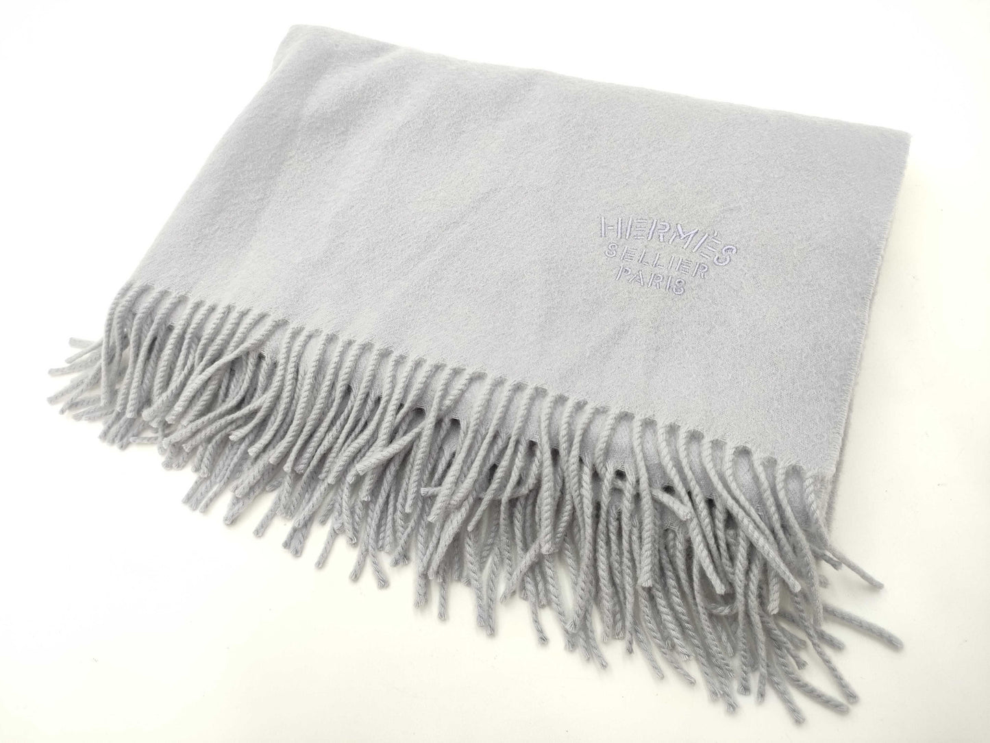 HERMES Large Cashmere Double Scarf/Blanket with Tags Other Accessories