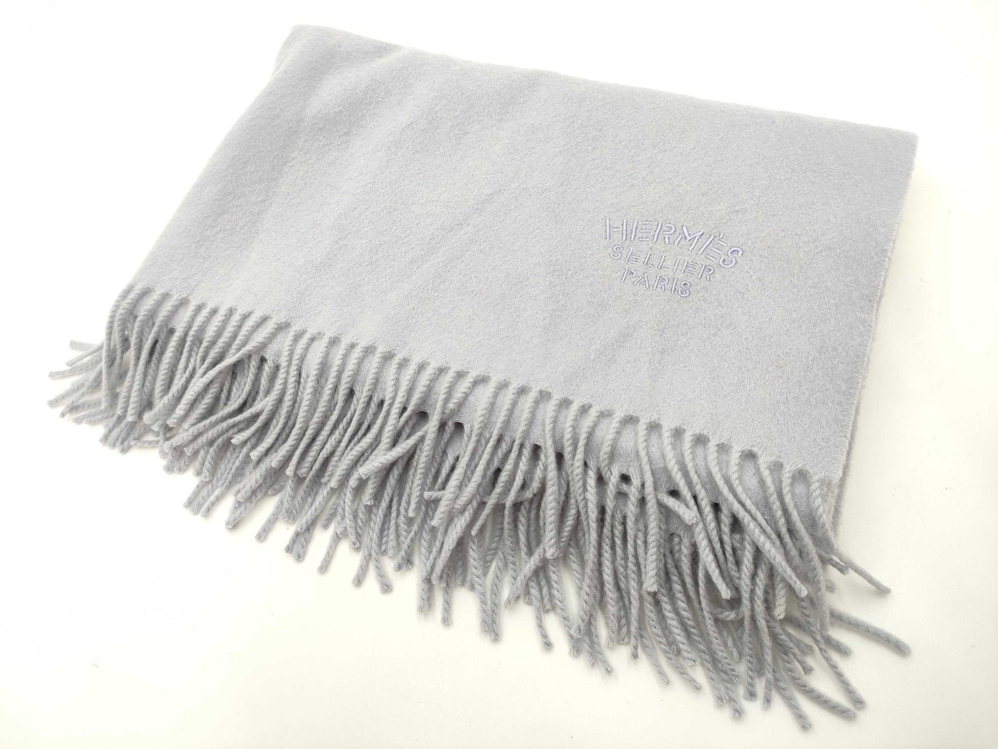 HERMES Large Cashmere Double Scarf/Blanket with Tags Other Accessories